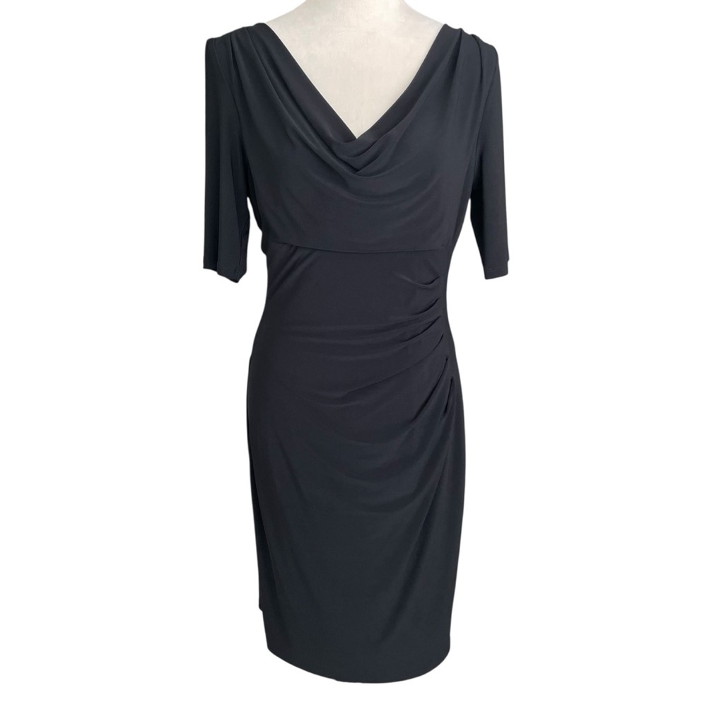 Lauren Ralph Lauren‎ Elegant Draped Cowl Neck Sheath Dress Women 10 Careerwear